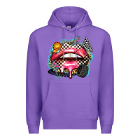 Purple race lips Premium Hoodie - Zillion Design Studio