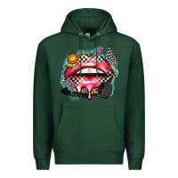 Sports Green race lips Premium Hoodie - Zillion Design Studio