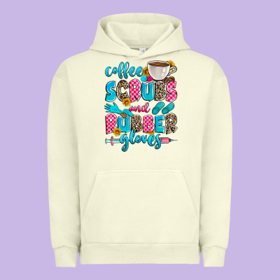 Coffee Scrubs And Rubber Gloves Urban Hoodie Designed By Zillion Design Studio
