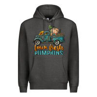 Charcoal Heather farm fresh pumpkins truck Premium Hoodie - RanaPortraitStore