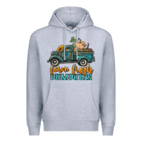 Heather Grey farm fresh pumpkins truck Premium Hoodie - RanaPortraitStore