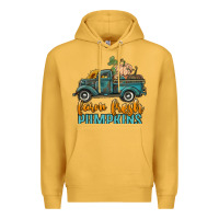 Mustard farm fresh pumpkins truck Premium Hoodie - RanaPortraitStore