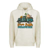 Oatmeal Heather farm fresh pumpkins truck Premium Hoodie - RanaPortraitStore