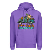 Purple farm fresh pumpkins truck Premium Hoodie - RanaPortraitStore
