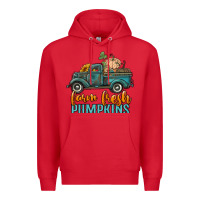 Red farm fresh pumpkins truck Premium Hoodie - RanaPortraitStore