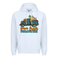 White farm fresh pumpkins truck Premium Hoodie - RanaPortraitStore