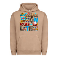 Pigment Burro coffee now wine later Urban Hoodie - Zillion Design Studio