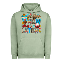 Pigment Oil Green coffee now wine later Urban Hoodie - Zillion Design Studio