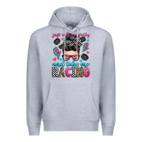 Heather Grey just call me pretty and take me racing Premium Hoodie - Zillion Design Studio
