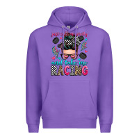 Purple just call me pretty and take me racing Premium Hoodie - Zillion Design Studio
