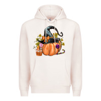 Pale Pink Kids Pumpkin with Halloween Premium Hoodie - texasbilliewilder