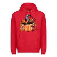 Red Kids Pumpkin with Halloween Premium Hoodie - texasbilliewilder