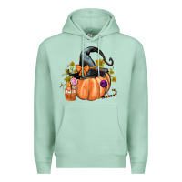Seafoam Kids Pumpkin with Halloween Premium Hoodie - texasbilliewilder