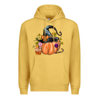 Antique Gold Kids Pumpkin with Halloween Premium Hoodie - texasbilliewilder