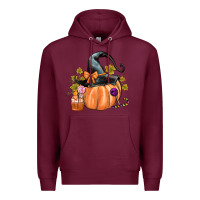 Burgundy Kids Pumpkin with Halloween Premium Hoodie - texasbilliewilder