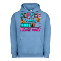 Pigment Pebble Blue coffee loading please wait Urban Hoodie - Zillion Design Studio