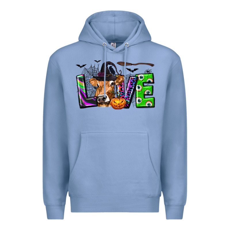 Love Halloween Cow Premium Hoodie by texasbilliewilder | Teevron