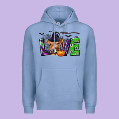 Love Halloween Cow Premium Hoodie Designed By Texasbilliewilder