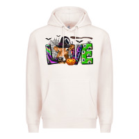 Pale Pink Love Halloween Cow Premium Hoodie - texasbilliewilder