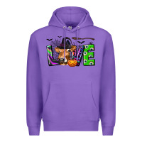 Purple Love Halloween Cow Premium Hoodie - texasbilliewilder