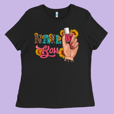 Western Sunflowers Nail Boss Ladies Tee Designed By Artiststas