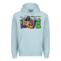 Blue Mist Love Halloween Cow Premium Hoodie - texasbilliewilder