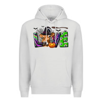 Dove Grey Love Halloween Cow Premium Hoodie - texasbilliewilder