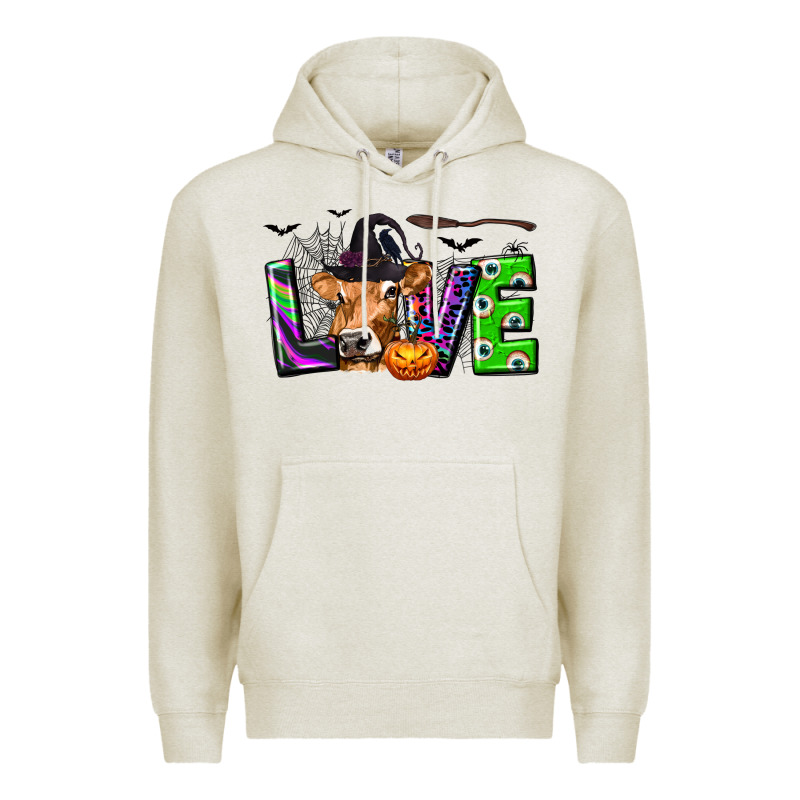 Love Halloween Cow Premium Hoodie by texasbilliewilder | Teevron