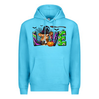 Ocean Blue Love Halloween Cow Premium Hoodie - texasbilliewilder