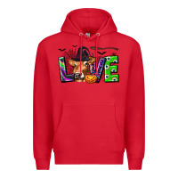 Red Love Halloween Cow Premium Hoodie - texasbilliewilder