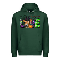 Sports Green Love Halloween Cow Premium Hoodie - texasbilliewilder