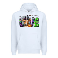 White Love Halloween Cow Premium Hoodie - texasbilliewilder