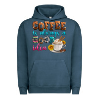 Pigment Midnight Navy coffee is always good idea Urban Hoodie - Zillion Design Studio
