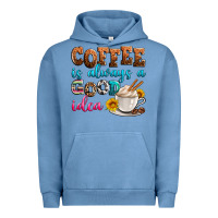 Pigment Pebble Blue coffee is always good idea Urban Hoodie - Zillion Design Studio