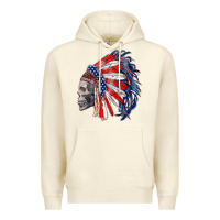 Sandshell american indian headdress with skull Premium Hoodie - RanaPortraitStore