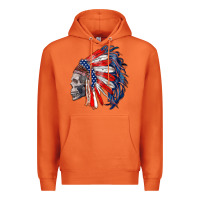 Carrot american indian headdress with skull Premium Hoodie - RanaPortraitStore