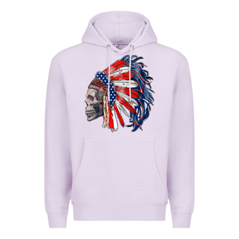 American Indian Headdress With Skull Premium Hoodie by RanaPortraitStore | Teevron