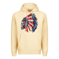 Pina Colada american indian headdress with skull Premium Hoodie - RanaPortraitStore