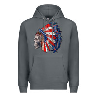 Rock american indian headdress with skull Premium Hoodie - RanaPortraitStore