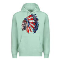 Seafoam american indian headdress with skull Premium Hoodie - RanaPortraitStore