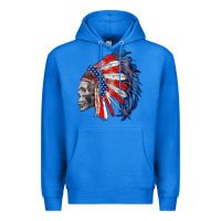 True Royal american indian headdress with skull Premium Hoodie - RanaPortraitStore