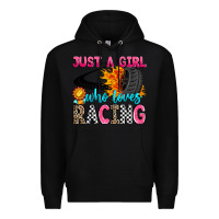 Black just a girl who loves racing Premium Hoodie - Zillion Design Studio