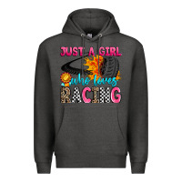 Charcoal Heather just a girl who loves racing Premium Hoodie - Zillion Design Studio