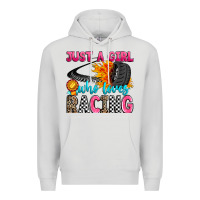 Dove Grey just a girl who loves racing Premium Hoodie - Zillion Design Studio