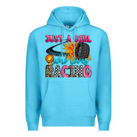 Ocean Blue just a girl who loves racing Premium Hoodie - Zillion Design Studio