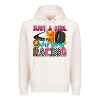 Pale Pink just a girl who loves racing Premium Hoodie - Zillion Design Studio