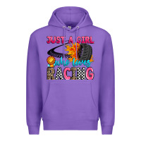 Purple just a girl who loves racing Premium Hoodie - Zillion Design Studio