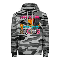 Slate Camo just a girl who loves racing Premium Hoodie - Zillion Design Studio