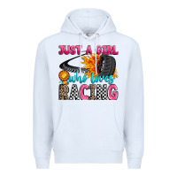 White just a girl who loves racing Premium Hoodie - Zillion Design Studio