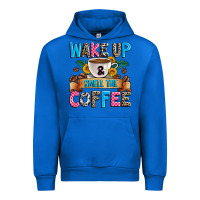 Cobalt wake up and smell the coffee Urban Hoodie - Zillion Design Studio